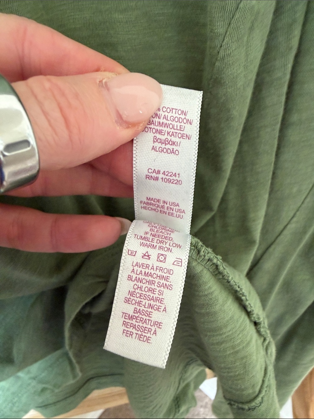 Long Sleeve Crewneck Top in Olive Green - Picture 5 of 6